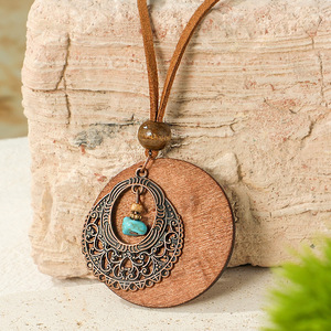 Ensemble collier et boucles d'oreilles géométriques Bohemia, plaqué bronze antique, alliage de cuivre, bijoux pour femmes, idéal pour les voyages et la photographie - Product Image 4