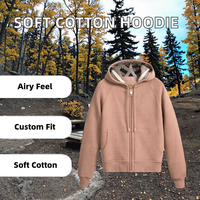 Veste zippée en coton doux de haute qualité pour femmes sweat à capuche uni personnalisable-décontracté pour hiver automne printemps