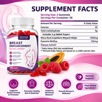Gummies d'amélioration mammaire sous marque privée OEM, soutien au collagène de Pueraria Mirifica pour le lifting et le raffermissement des seins, vente en gros pour adultes