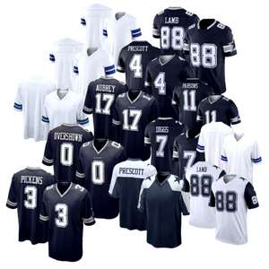 Ventes en gros de maillots de football brodés pour hommes Dallas Cowboys, maillots pour hommes adultes Cowboys # 21ELLIOTT88 #   Lamb4 #   Maillot de rugby pour équipe - Product Image 1
