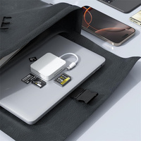 Lector de tarjetas Micro SD para teléfono 16, adaptador de tarjeta de cámara USBC de alta velocidad a SD/TF lector de tarjetas de memoria con SD/MS/M2/XD