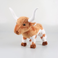 Offres Spéciales Zeb Texas Longhorn Taureau Peluche Animal Brun Peluche Vache Figure Peluches Poupée Personnalisée Fabrique Cadeau Jouets