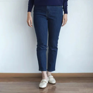 Vaqueros azules holgados para mujer, con bordado y decoración de botones, estilo clásico de hip-hop. - Product Image 3