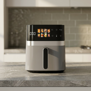 Smart Modern Touch Screen Digital Control Electric Oil-Free <b>Air</b> <b>Fryer</b> Single Basket 6.5L Capacity Square PTFE Non-Stick Plastic - Product Image 3