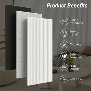 Panneau acoustique mural en feutre auto-adhésif QIANQIAO à effet 3D, design à rayures en grille, pour salle de musique, studio et fond de scène de théâtre - Product Image 4