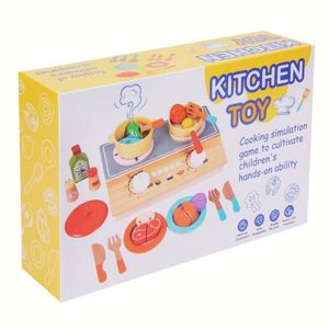 Nouvel ensemble de cuisine de simulation en bois, jouet de cuisine d'imitation, série de cuisine, jouets éducatifs Montessori pour enfants 04555550 - Product Image 3