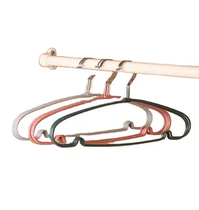 Non-slip Metal Coat Hanger Under Recessed PVC Coating For Household Use