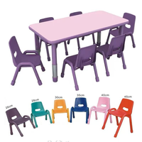 Ensemble de meubles scolaires modernes pour enfants, chaise en plastique colorée pour enfants