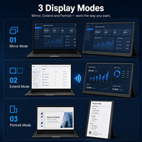 Moniteur portable sans fil 15,6 pouces FHD 1920x1080P IPS 60Hz avec support intégré, deuxième écran externe avec haut-parleurs