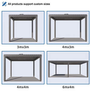 ייצור פרגולות אלומיניום ממונעות בהתאמה אישית, הוואסין ארה' בד, קנדה, איטליה, אירופה, לגינה, וילה, גזיבו חיצוני - Product Image 3
