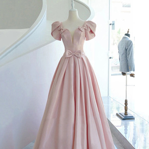 Pink Ball Gown Evening Dress Sweetheart Neckline Satin Long Women's Formal Wear Party Wedding Graduation Dress - Product Image 1
