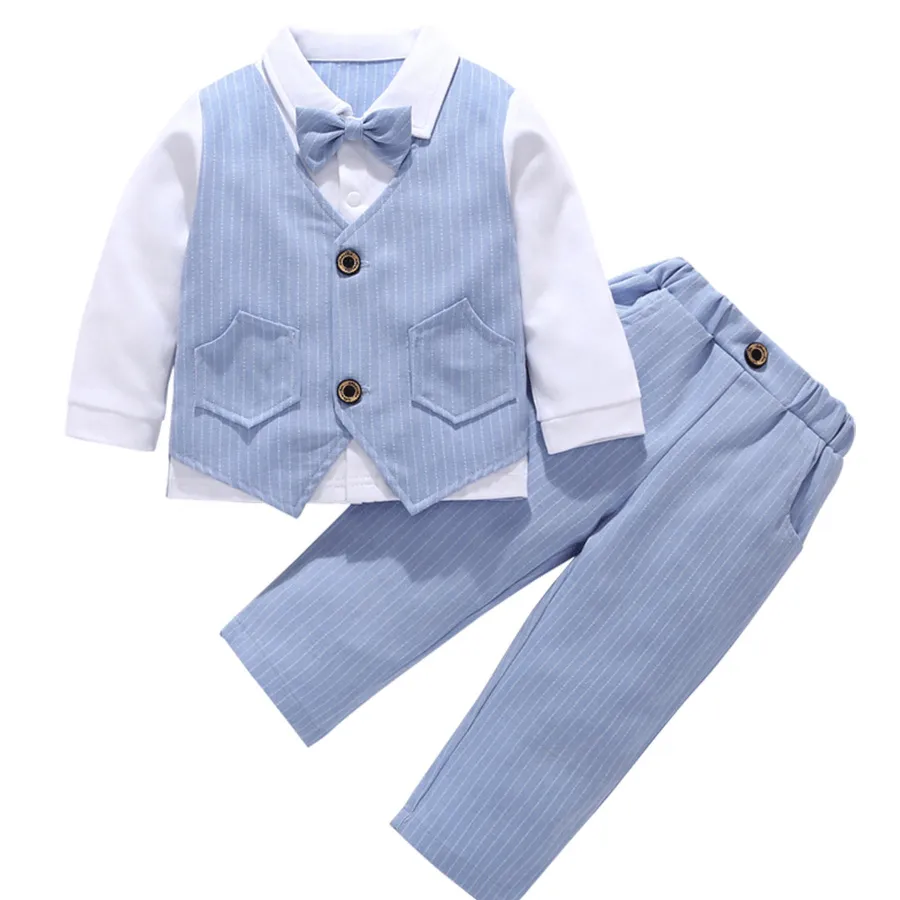 Abbigliamento per bambini primavera autunno all'ingrosso abbigliamento formale per bambini a righe per bambini vestiti per neonati