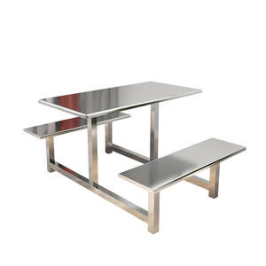 Set di sedie da tavolo da pranzo in acciaio inox da 4 persone <span class=keywords><strong>Design</strong></span> <span class=keywords><strong>moderno</strong></span> per la mensa scolastica e il ristorante per la fornitura diretta della fabbrica per 6 persone - Product Image 1