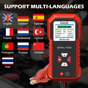 LansL Lancol MICRO-500 Универсальный ЖК-дисплей 12 В автомобильный аккумулятор тестер автомобильный аккумулятор анализатор напряжения тестер - Product Image 4