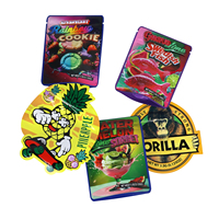 Sac en Mylar personnalisé de 3.5g de qualité alimentaire découpé à l'emporte-pièce de forme spéciale debout avec fermeture à glissière petits sacs en Mylar avec logo