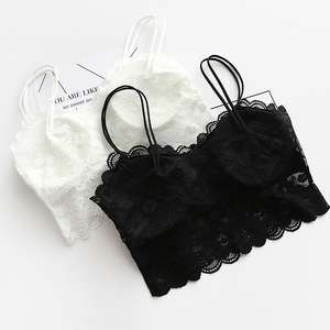 K470 Sexy Delle Donne Della Maglia Petto Imbottito Parti Superiori di Carro Armato Per Le Donne Che Indossano Per Il Fitness Biancheria Intima di Pizzo bralette crop top Delle Signore - Product Image 2