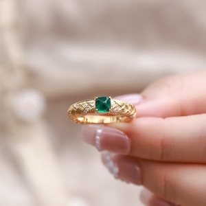 Anello Artigianale Italiano in <span class=keywords><strong>Argento</strong></span> Sterling 925 Placcato Oro 14k, Stile Retrò di Lusso, Gioiello di Alta Gamma per Donna - Product Image 6