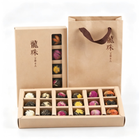 Thé aux fleurs en fleurs fait main du Yunnan, boules de thé Dragon, 18 pièces, coffret cadeau de thé aux herbes naturelles pour la santé et la beauté des femmes
