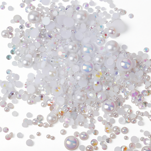 Meilleures perles demi-rondes en résine imitation perle et strass, tailles mixtes 3-10mm, pour artisanat, paillettes pour nail art et bijoux DIY - Product Image 1