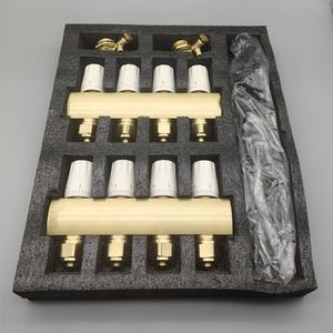 Colector de Calefacción por <span class=keywords><strong>Suelo</strong></span> <span class=keywords><strong>Radiante</strong></span> de 4 Vías, Colector de Latón para Calefacción de Agua para Uso en Apartamentos, Sistema Hidrónico con Válvula de Desinflado Automática - Product Image 6