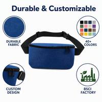 Sac banane personnalisé avec logo sur mesure, vente en gros, sac de ceinture en polyester, fabricant OEM, étanche