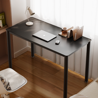 Bureau d'ordinateur rectangulaire en verre trempé givré simple, table de travail pour la maison et le bureau