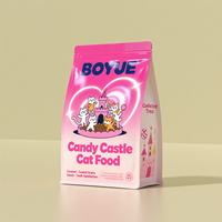 Sacs d'emballage en aluminium mat en plastique personnalisés en direct d'usine, sacs à fond plat avec fermeture éclair pour aliments pour animaux de compagnie, chiens et chats