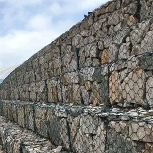Mur de gabions paniers en pierre de gabion cages de gabion prix hexagonal de treillis métallique de fer