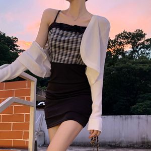 White Ice Silk Sun Protection Cardigan Thin Vest Shawl Women Summer UPF50 Solid Color Simple Style Outer Layer For Camisole - Product Image 3