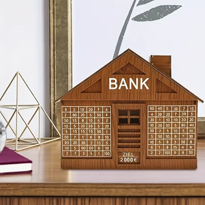 Hucha con Forma <span class=keywords><strong>de</strong></span> <span class=keywords><strong>Casa</strong></span>, Diseño Elegante y Gran Capacidad, Caja <span class=keywords><strong>de</strong></span> Ahorros <span class=keywords><strong>de</strong></span> Madera - Product Image 3