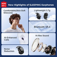 MINISO X16 Sleep Headset Mini In-Ear HD Stereo Headphones dengan Peredam Kebisingan 5.4 untuk Olahraga & Permainan