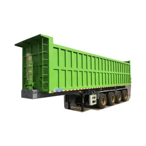 Quatre essieux arrière de haute qualité Dump Semi Remorque 60 tonnes 70 tonnes Dumping Semi Remorque en vente