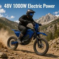 Moto tout-terrain électrique transfrontalière européenne et américaine 48V 1000W, vitesse 80 km/h, grande autonomie, batterie lithium, Dirt Bike tout-terrain