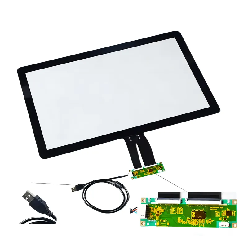 Aangepaste Grote 27 32 43 55 65 Inch Capacitieve Touchscreen Waterdichte Multi-Point Touch Panel Usb Interface Overlay Kit