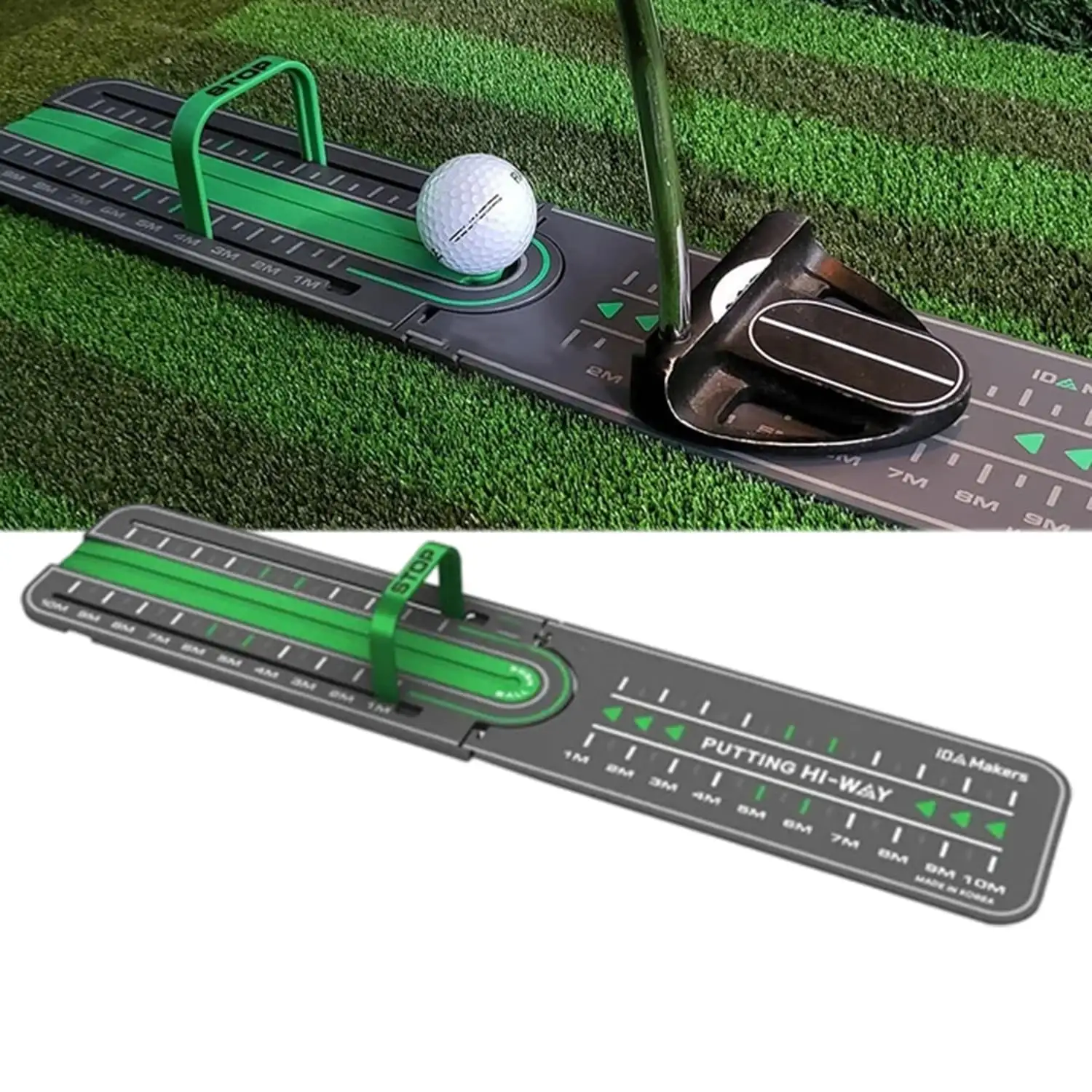 2023 New Golf Training Putter Tragbares Übungs werkzeug Green Golf Putting Mat Golf Präzisions-Distanz steuerung Putting Drill