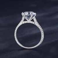 Cincin Pernikahan Wanita Mewah Berlapis Rhodium Perak Sterling 925 S925 dengan Zirkon 2 Karat dari Ada Jewelry Anillos De Mujeres