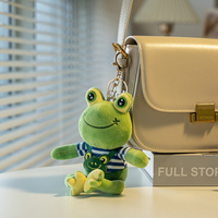 Boneka Katak Hijau Kawaii, Mainan Katak Plush Lembut dengan Ransel Katak Mini, Bantal Dekorasi Lucu, Hadiah untuk Anak-Anak
