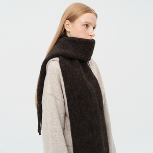 Écharpe châle en laine mélange 82% Duncan, style coréen d'hiver, épaisse, moelleuse, à longues franges, unie, coupe-vent, cache-cou pour femme, usage quotidien - Product Image 5