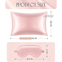 Set Regalo Lusso Personalizzato con Logo: Maschera da Notte in Raso di Seta, Maschera Occhi, Federa per Cuscino e Elastico per Capelli Anti-Crespo per un Sonno Riposante