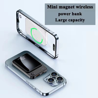 Banque d'alimentation magnétique sans fil 5000mAh 10000mAh avec écran LED, charge rapide, portable, USB Type-C, fournisseur OEM avec logo personnalisé