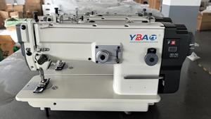 YBAO New Flat-<b>Bed</b> Industrial Direct Drive <b>Double</b> Needle Triple Compound Feed Heavy Duty Lockstitch Sewing Machine for - Product Image 6