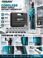 DERUIDA Clé à cliquet 12V avec batterie lithium-ion, douille à angle droit 90 degrés, outils portables pour mécaniciens automobiles