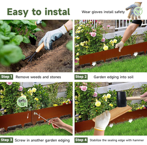 ขอบสวนโลหะเคลือบสนิมสำเร็จรูป ขอบสนามหญ้าเหล็กคอร์เทน แบบโค้งงอ - Product Image 4