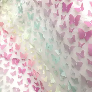 Tela de malla de mariposa 3D transparente para vestido de niña, 100% poliéster, proveedor de China