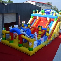 Vente en gros de châteaux gonflables bleus en forme de chat, aire de jeux gonflable pour enfants à vendre