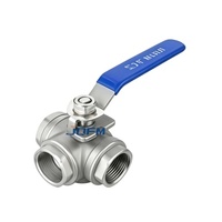 Vanne à boisseau sphérique manuelle à 3 voies en acier inoxydable 304, raccords NPT et BSP femelles pour le traitement de l'eau, la chimie, la plomberie, l'huile et le gaz