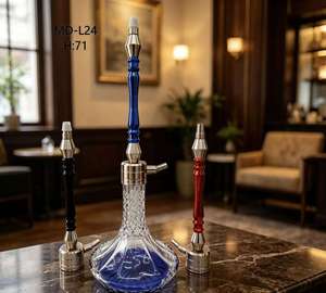 Set de Hookah de Vidrio Transparente con Eje de Aluminio, Base de Acero Inoxidable, 1 Manguera, Shisha Moderna para Fumar, Ideal para Bares y Regalos - Product Image 6