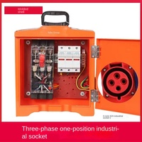 Boîtier de distribution triphasé portable DZ15 avec protection contre les fuites, sortie 32A, coque ABS orange, indice de protection IP54, verrouillage anti-effraction pour