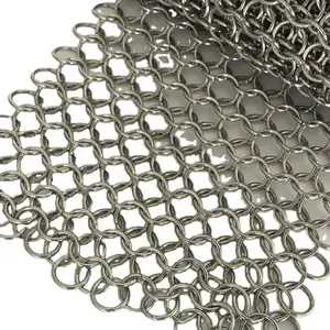 Stainless Steel Ring Mesh for Decorative&Stainless steel chain braided ring mesh.