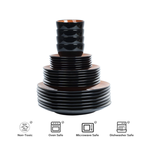 ชุดภาชนะบนโต๊ะอาหารทำความสะอาดง่าย ชุดชามเซรามิกมีสไตล์อบอุ่น ชุดภาชนะบนโต๊ะอาหารผลิตในประเทศจีน - Product Image 4